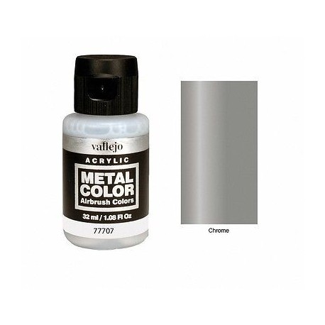 Acrilico Metal color, Crome. Bote 32 ml. Marca Vallejo. Ref: 77707.