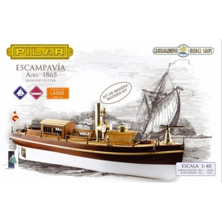 Escampavia Pilar, 1865. Escala 1:40. Marca Carthagonova. Ref: 51201.