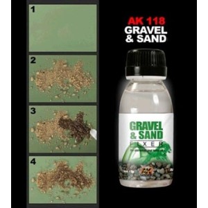 Fijador para grava y arena. Cantidad 100 ml. Marca AK Interactive. Ref: AK118. 2