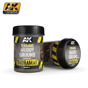 Producto weathering, Efecto de tierra lodosa, ( Terrains muddy ground). Bote de 250 ml. Marca AK Interactive. Ref: AK8017.