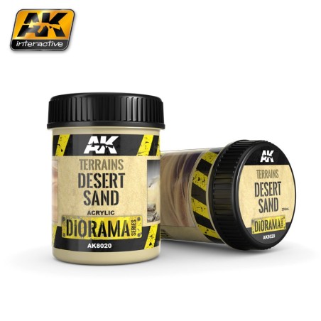Producto weathering, Efecto arena del desierto, ( Terrains desert sand). Bote de 250 ml. Marca AK Interactive. Ref: AK8020.