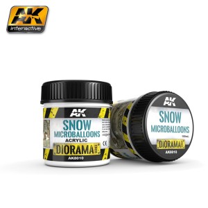 Producto weathering, Efecto nieve microballoons . Bote de 100 ml. Marca AK Interactive. Ref: AK8010.