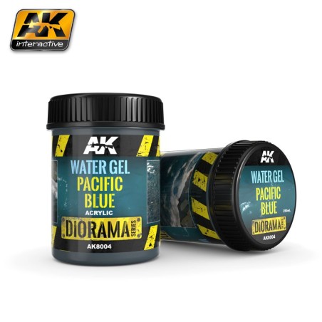 Producto weathering, gel azul para aguas del pacífico. Bote de 250 ml. Marca AK Interactive. Ref: AK8004.
