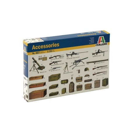 Accesorios de la WWII. Escala 1:35. Marca Italeri. Ref: IT407.