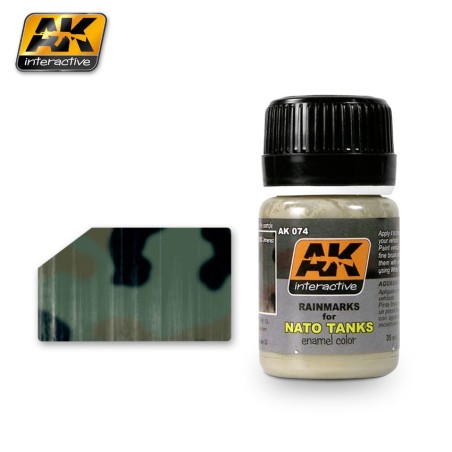 Rainmarks for NATO tanks. Bote de 35 ml. Marca AK Interactive. Ref: AK074.