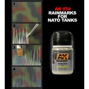 Rainmarks for NATO tanks. Bote de 35 ml. Marca AK Interactive. Ref: AK074. 2