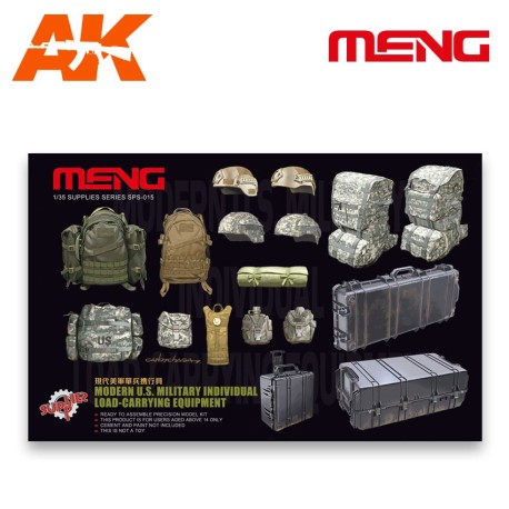 Militar individual moderno equipamiento y cargas. Escala 1:35. Marca Meng. Ref: SPS-015.