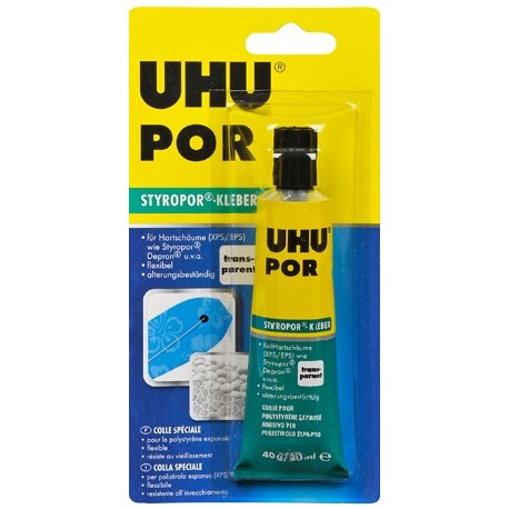 UHU-POR Pegamento para porespan. Tubo 40 gr. Marca Uhu. Ref: D5902.