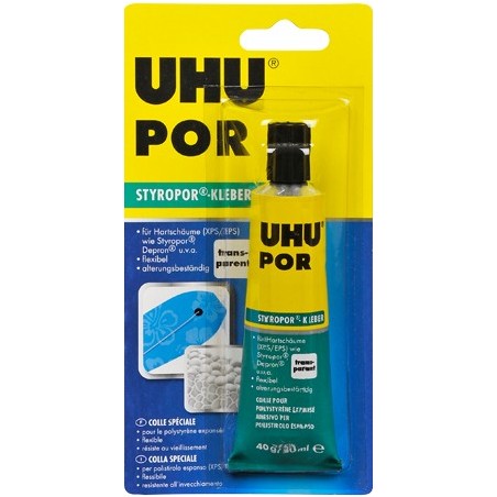 UHU-POR Pegamento para porespan. Tubo 40 gr. Marca Uhu. Ref: D5902.