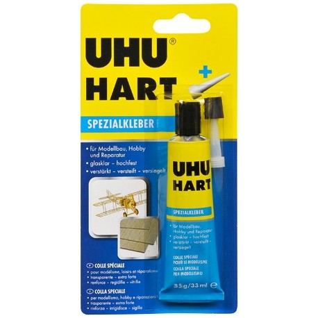 UHU-HART Pegamento para madera de balsa. Tubo 35 gr. Marca Uhu. Ref: D3248.
