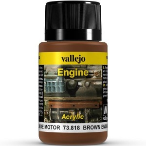 Weathering effects, Brown Engine Soot (hollín motor). Bote de 40 ml. Marca Vallejo. Ref: 73.818.