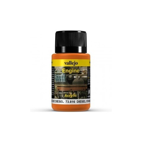 Weathering effects, Diesel Stains (manchas de diesel). Bote de 40 ml. Marca Vallejo. Ref: 73.816.