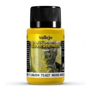 Weathering effects, Moss and Lichen (Musgo y Liquen). Bote de 40 ml. Marca Vallejo. Ref: 73.827.