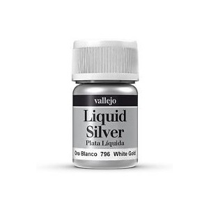 Liquid gold, White Gold. Bote 35 ml. Marca Vallejo. Ref: 70.796.