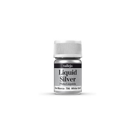 Liquid gold, White Gold. Bote 35 ml. Marca Vallejo. Ref: 70.796.
