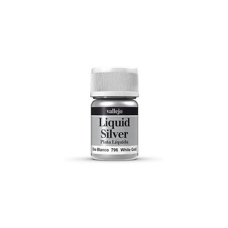 Liquid gold, White Gold. Bote 35 ml. Marca Vallejo. Ref: 70.796.