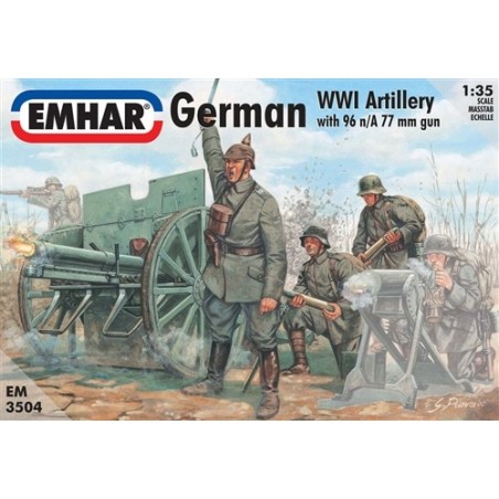 Figuras de artílleria Alemana WWI. Escala 1:35. Marca Emhar. Ref: EM3504.
