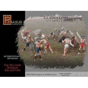 Figuras de Gladiadores del 1º siglo A.D. Escala 1:72.  Marca Pegasus. Ref: 7100.