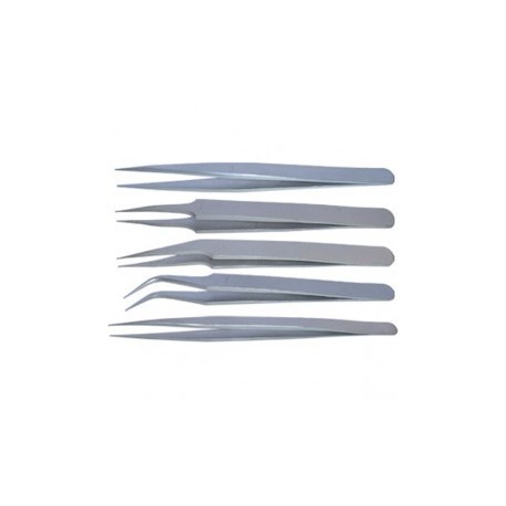 Conjunto de 5 pinzas Inoxidables. Marca Dismoer. Ref: 15045.