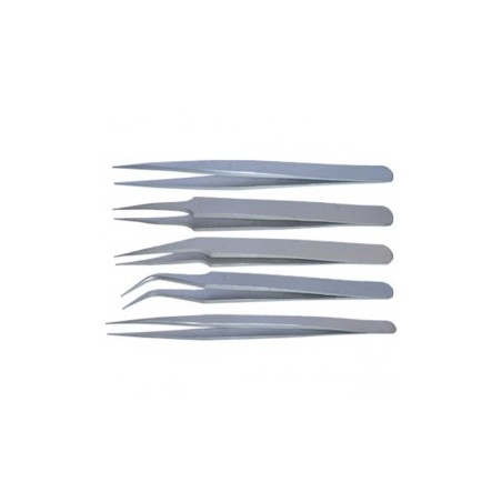 Conjunto de 5 pinzas Inoxidables. Marca Dismoer. Ref: 15045.