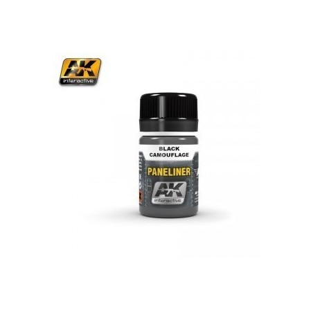 Paneliner para camuflaje negro. Bote de 35 ml. Marca AK Interactive. Ref: AK2075.