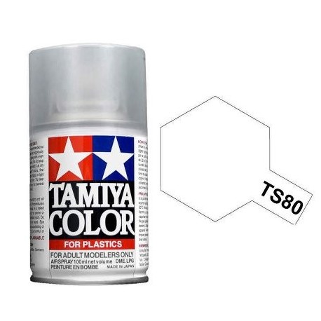 Spray Flat clear, Barniz mate  (85080). Bote 100 ml. Marca Tamiya. Ref: TS-80.