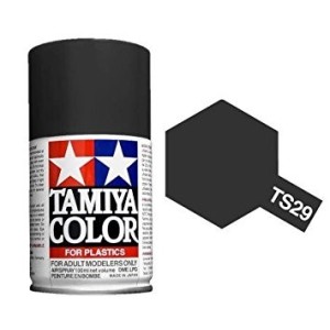 Spray Semi Gloss Black, negro satinado (85029). Bote 100 ml. Marca Tamiya. Ref: TS-29.