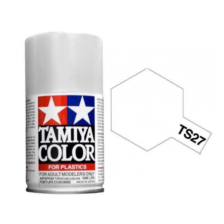 Spray matt white, Blanco mate (85027). Bote 100 ml. Marca Tamiya. Ref: TS-27.