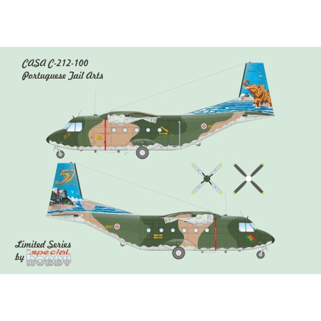 CASA C-212-100, Portuguese Tail Arts. Escala 1:72. Marca Special Hobby. Ref: 72376.