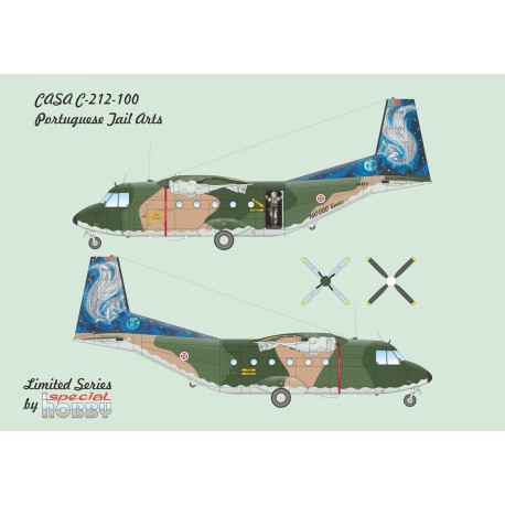 CASA C-212-100, Portuguese Tail Arts. Escala 1:72. Marca Special Hobby. Ref: 72376.