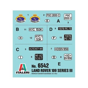 Land Rover serie III 109, guardia civil.  Escala 1:35. Marca Italeri. Ref: 6542. 2