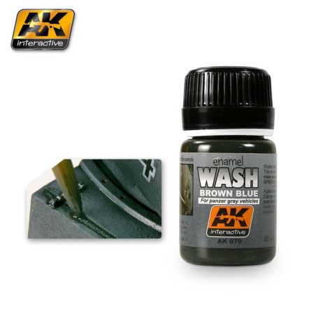Lavado para tanques grises. Bote de 35 ml. Marca AK Interactive. Ref: AK070.