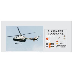Calcas del helicóptero BO-105, Guardia civil. Escala 1:72. Marca Trenmilitaria. Ref: 000_4459.