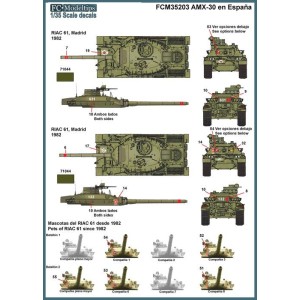 Calcas AMX-30 en España, AMX-30E, AMX-30EM. Escala 1:35. Marca Fcmodeltips. Ref: 35203. 2