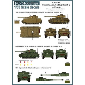 Calcas Panzer IV y Stug III en España. Escala 1:35. Marca Fcmodeltips. Ref: 35204. 2