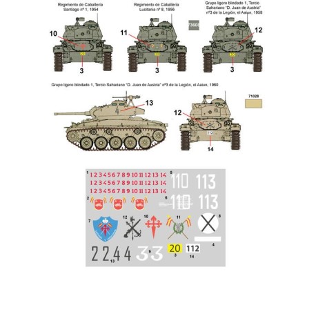 Calcas para M24 Chaffee en España. Escala 1:35. Marca Fcmodeltips. Ref: 35208.