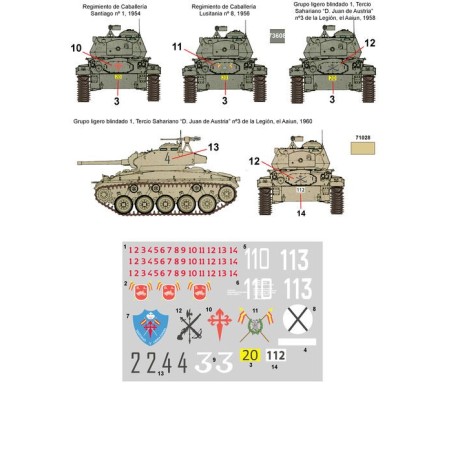 Calcas para M24 Chaffee en España. Escala 1:35. Marca Fcmodeltips. Ref: 35208.