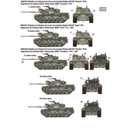 Calcas para M48 en España. Escala 1:35. Marca Fcmodeltips. Ref: 35210.