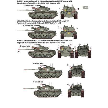 Calcas para M48 en España. Escala 1:35. Marca Fcmodeltips. Ref: 35210.