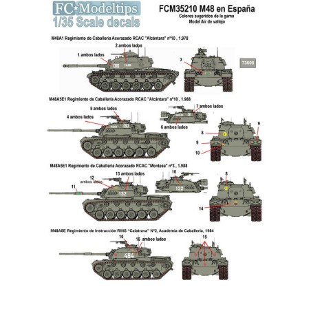 Calcas para M48 en España. Escala 1:35. Marca Fcmodeltips. Ref: 35210.
