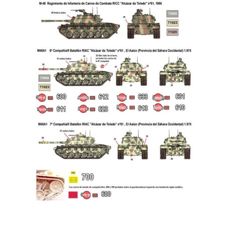 Calcas para M48 en España. Escala 1:35. Marca Fcmodeltips. Ref: 35210.