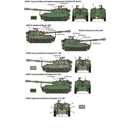 Calcas M108 y M109 en España. Escala 1:35. Marca Fcmodeltips. Ref: 35211.