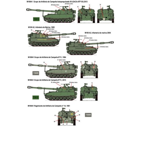 Calcas M108 y M109 en España. Escala 1:35. Marca Fcmodeltips. Ref: 35211.