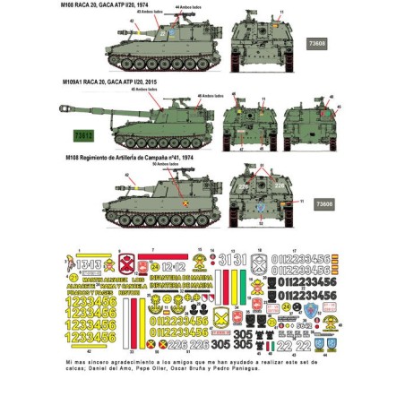 Calcas M108 y M109 en España. Escala 1:35. Marca Fcmodeltips. Ref: 35211.