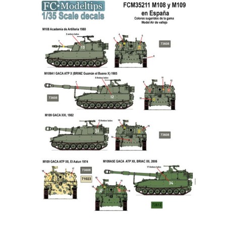 Calcas M108 y M109 en España. Escala 1:35. Marca Fcmodeltips. Ref: 35211.