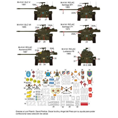 Calcas para M41 en España. Escala 1:35. Marca Fcmodeltips. Ref: 35216.