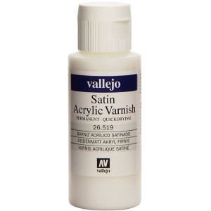 Barniz Acrilico, satinado permanente. Bote 60 ml. Marca Vallejo. Ref: 26.519.