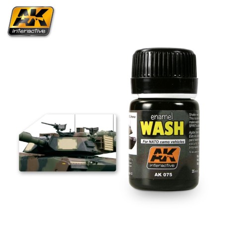 Lavado para tanques de la Nato, Wash for Nato tanks. Bote de 35 ml. Marca AK Interactive. Ref: AK075.