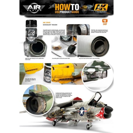 Lavado para escapes de aviones modernos, Wash exhaust. Bote de 35 ml. Marca AK Interactive. Ref: AK2040.