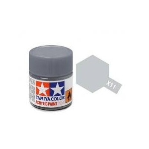 Chrome Silver, Plata Cromada (81511). Bote 10 ml. Marca Tamiya. Ref: X-11.